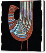 Retro Bird On Black Canvas Print