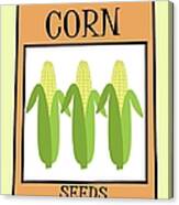Retro Seed Packet Corn Canvas Print