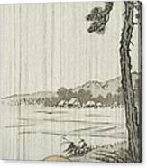 Rice Planters In The Rain Canvas Print