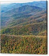 Ridgelines Along The Blue Ridge Parkway In Pisgah National Forest Canvas Print