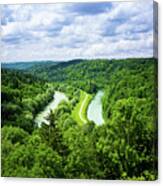 River And Path In A Valley. Canvas Print