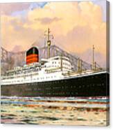 Rms Saxonia 1954 Travel Postcard Canvas Print