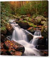 Roaring Fork Waterfall At Autumn Canvas Print