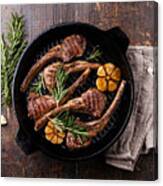 Roasted Lamb Ribs With Rosemary And Garlic Canvas Print