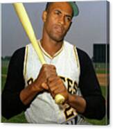 Roberto Clemente, Pirates, Outfield, Baseball Card Canvas Print