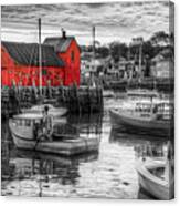 Rockport Red Fishing Shack - Motif #1 Selective Color Canvas Print