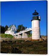 Rocky Coast At Marshall Point Lighthouse Canvas Print