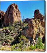 Rocky Highrises In The Sonoran Desert Canvas Print