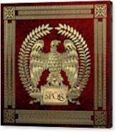 Roman Empire - Gold Imperial Eagle Over Red Velvet Canvas Print