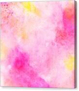Rooti - Artistic Colorful Abstract Yellow Pink Watercolor Painting Digital Art Canvas Print