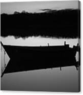 Row Boat Silhouette Reflection Canvas Print