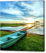 Rowboat At The Water's Edge Canvas Print