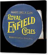 Royal Enfield Motorcycles Vintage Flange Sign Canvas Print