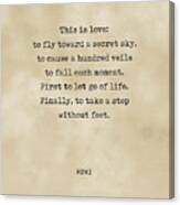 Rumi Quote 09 - This Is Love - Typewriter Print - Vintage Canvas Print