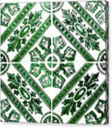 Rustic Green Tiles Mosaic Design Decorative Art Canvas Print