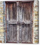 Rustic Weathered Brown Wood Door Canvas Print