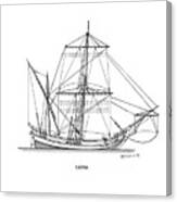 Saetia - Traditional Greek Sailing Ship Canvas Print