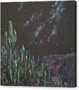 Saguaro Hill At Night Canvas Print