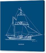 Sahtouri - Traditional Greek Sailing Ship - Blueprint Canvas Print