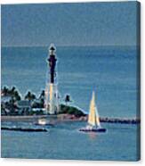 Sailing Dream At Hillsboro Lighthouse In Florida Canvas Print