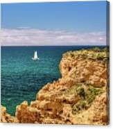 Sailing Off The Algarve Coast In Portugal Canvas Print