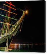Sailing Ship Anchored At Night Canvas Print