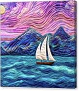 Sailing The Ocean Blue - Quilted Effect Canvas Print