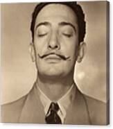 Salvador Dali With Eyes Closed Canvas Print