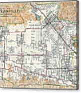 San Fernando Valley California Vintage Map 1923 Canvas Print