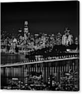 San Francisco Oakland Bay Bridge At Night Canvas Print
