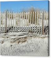 Sand Dune And Fence Canvas Print