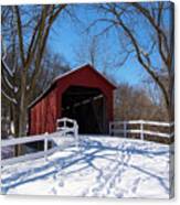 Sandy Creek Covered Bridge Winter Canvas Print