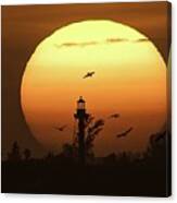 Sanibel Lighthouse At Sunset Canvas Print