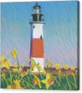 Sankaty Daffodil Lighthouse Canvas Print