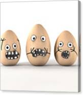 Scared Egg Characters Canvas Print