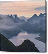 Scenic View Of Fjord In Norway Canvas Print