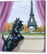 Scottish Terrier In Paris Canvas Print