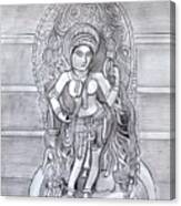 Sculpture pencil  drawing of Madanika Chennakesava temple Karnataka Canvas Print