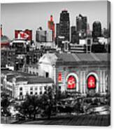 Champions Of The City - A Color Splash Tribute To Kansas City Football Canvas Print
