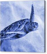 Sea Turtle 2 In Blue Canvas Print