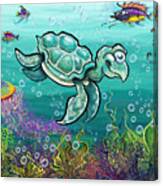 Sea Turtle And Friends Canvas Print