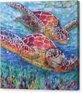 Sea Turtle Buddies Iii Canvas Print