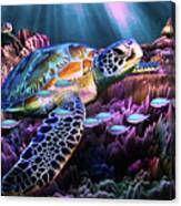 Sea Turtle Passing Canvas Print