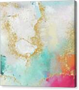 Seafoam Green, Pink And Gold Canvas Print