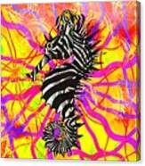 Seahorse Zebra Stripes Bold And Bright Canvas Print
