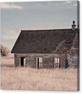 See Through Schoolhouse - Lake Ibsen Schoolhouse, Benson County, Nd Near Brinsmade Canvas Print