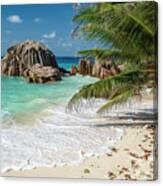 Seychelles - Anse Patates Beach At La Digue Island Canvas Print