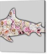 Shark Flower Floral T-shirt Canvas Print