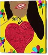 She's All Hearts And Flowers Canvas Print
