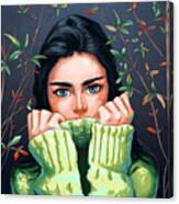 Shy Blue Eyed Girl Canvas Print